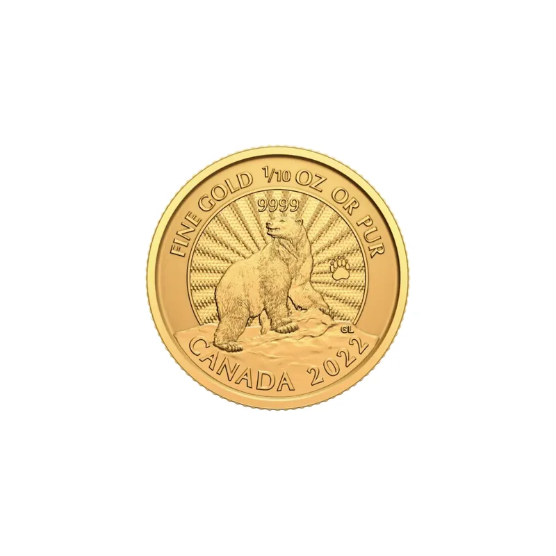 1/10 oz Majestic Polar Bear Gold Coin | 2022