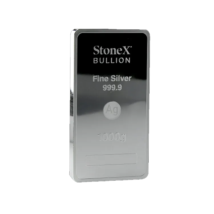 1 kilo silver coin bar Stonex with slight damage