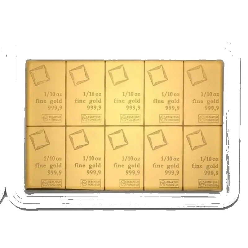 10 x 1/10 oz CombiBar® | Gold | Valcambi
