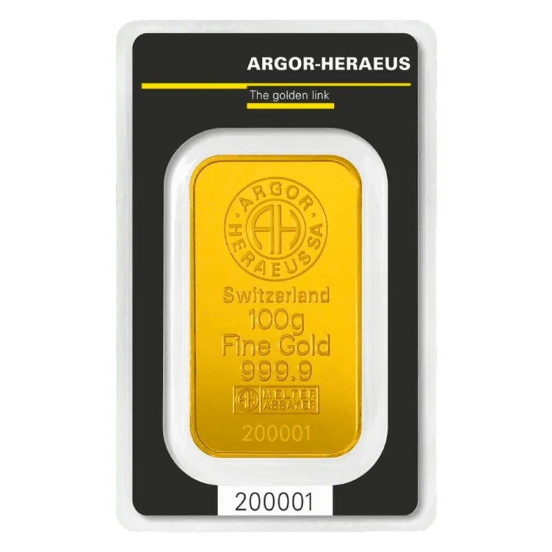 100g Gold Bar | Argor Heraeus | Minted