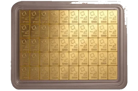 50 Gram Valcambi Gold CombiBar (50x1g, New w/ Assay)
