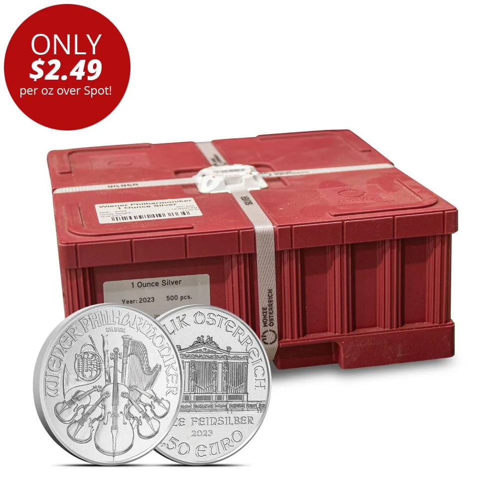 1 oz Austrian Silver Philharmonic Monster Box (500 Coins, BU)