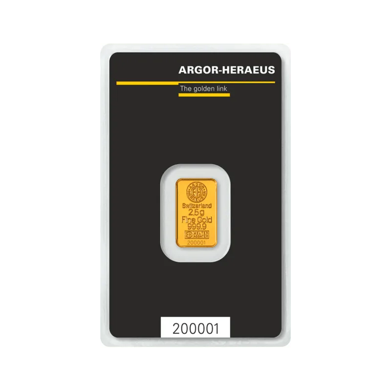 2.5g Gold Bar | Argor Heraeus