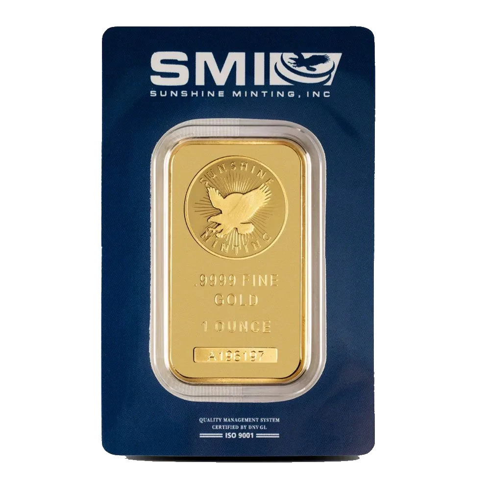 1 oz Sunshine Gold Bar (New w/ Assay, MintMark SI)