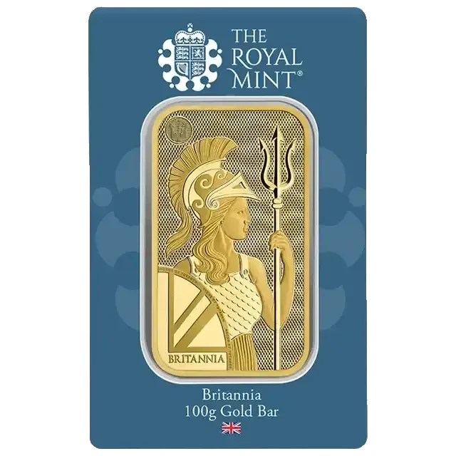 The Royal Mint Secure Britannia 100g Gold Bar